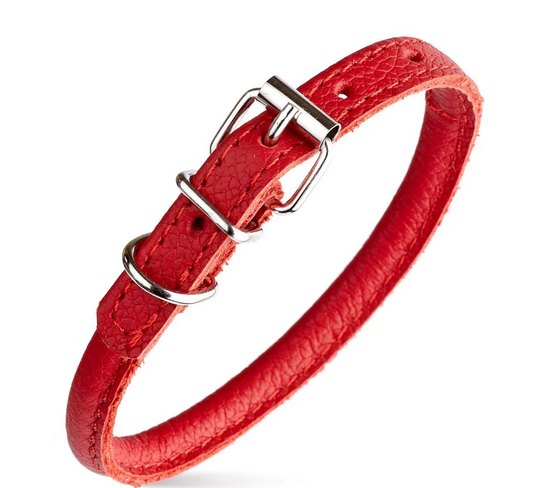 1/4" W x 8" -10" L Round Leather Collar Variety of Colors