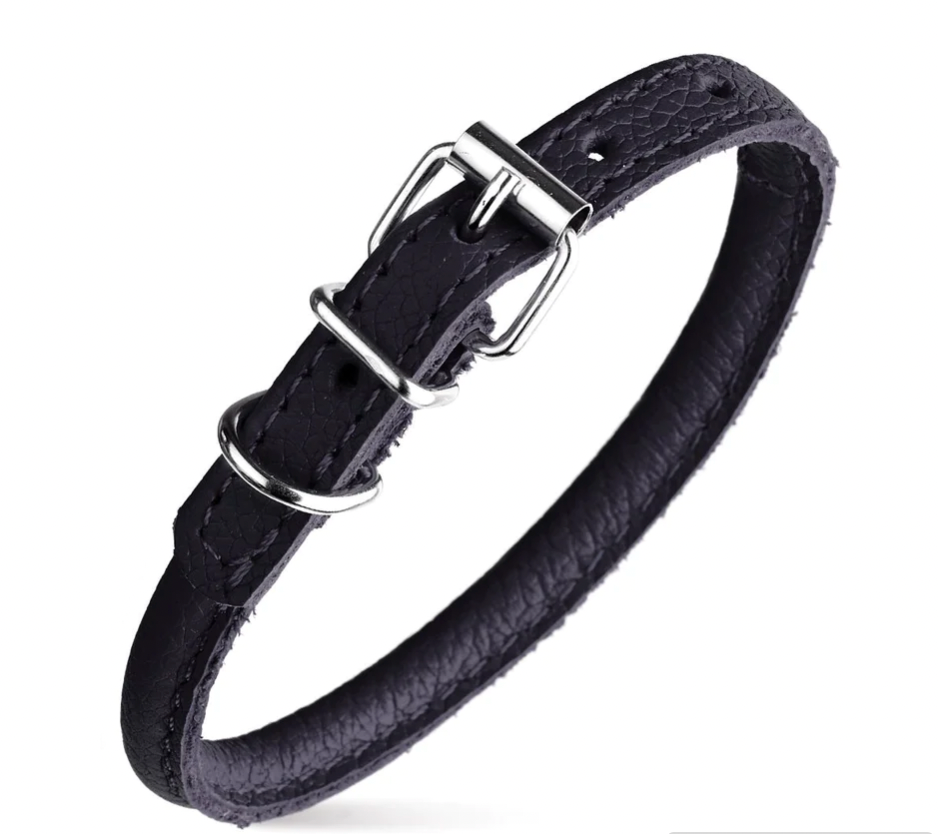 3/8"W x 16"-19"  Round Leather Collar Variety of Colors