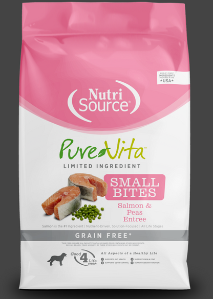 Pure Vita Small Bites Salmon & Peas Entrée Entrée Dry Dog Food