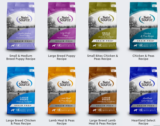 Nutri Source Grain Free Dry Dog Food Various Flavors & Sizes